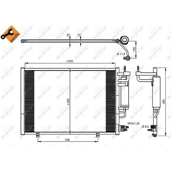 Nrf 350205 - Oe 1717509 Condensatore Aria Condizionata Con Essiccatore Per Fiesta Vi-image
