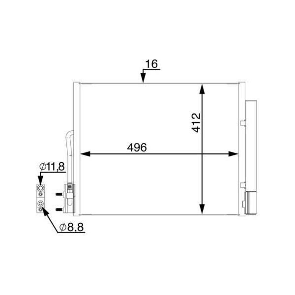 Mahle Ac 50 000S - Oe 13361820 Condensatore Aria Condizionata Con Essiccatore Per Meriva B (S10)-image