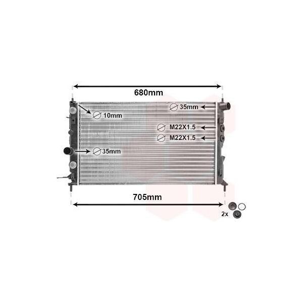 Van Wezel 37002220 - Oe 1300159 Radiatore, Raffreddamento Motore Per Vectra B (J96)-image