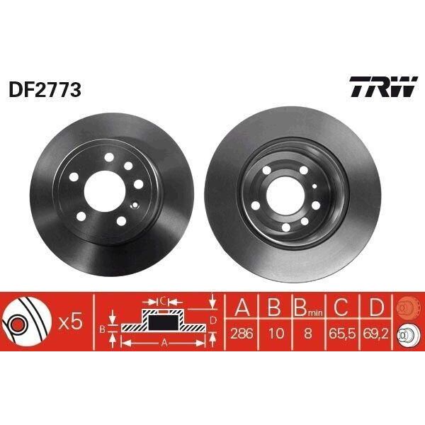 Trw DF2773 - Disco Freno Oe 90512910 Per Vectra B (J96)-image