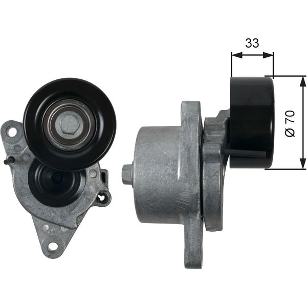 Gates T39170 - Puleggia Tenditore Oe 119555X00E, Cinghia A V Per Pathfinder Iii (R51)-image