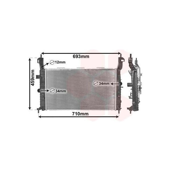 Van Wezel 37002345 - Oe 1300252 Radiatore, Raffreddamento Motore Per Meriva (X03)-image