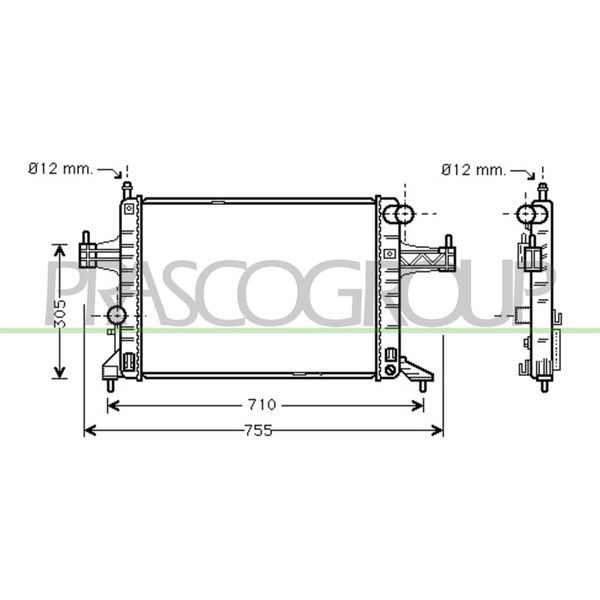 Prasco OP030R004 - Radiatore Oe 1300237, Raffreddamento Motore Per Combo, Combo Tour, Corsa C (X01), Tigra Twintop (X04)-image