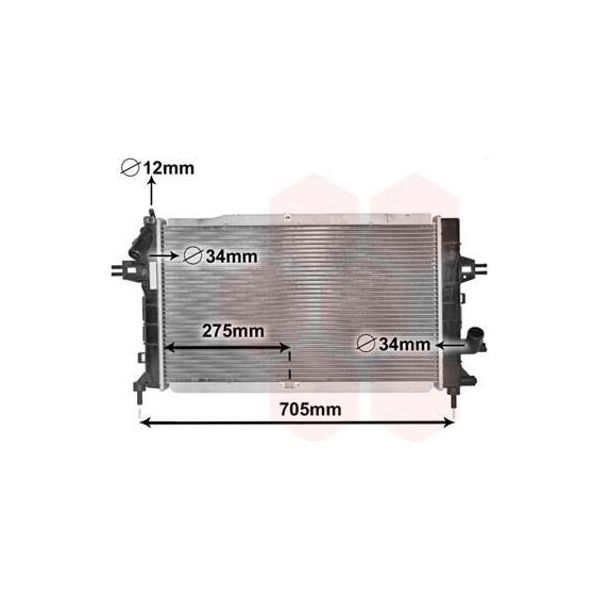 Van Wezel 37002364 - Oe 1300269 Radiatore, Raffreddamento Motore Per Astra H, Astra (A04), Zafira B-image