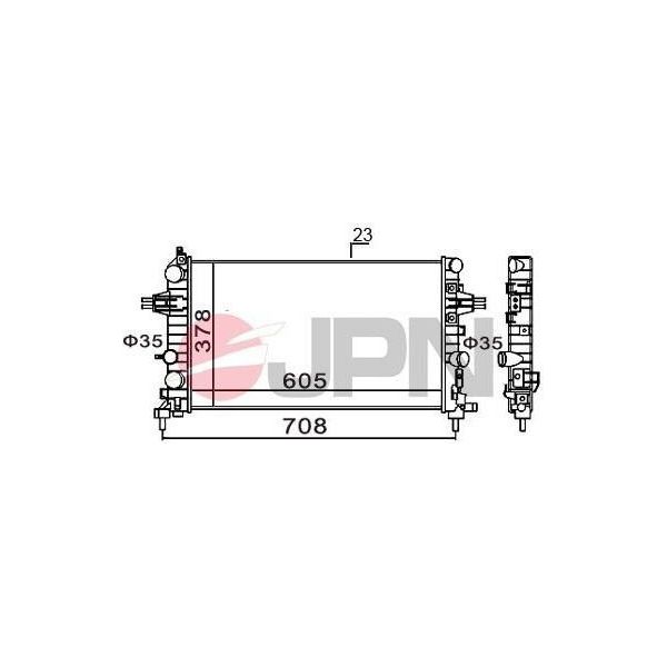 Jpn 60C9034 - Oe 1300266 Radiatore, Raffreddamento Motore Per Astra H, Zafira B-image