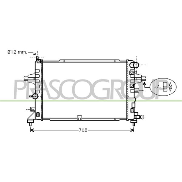 Prasco OP410R005 - Oe 1300267 Radiatore, Raffreddamento Motore Per Astra H, Zafira B-image