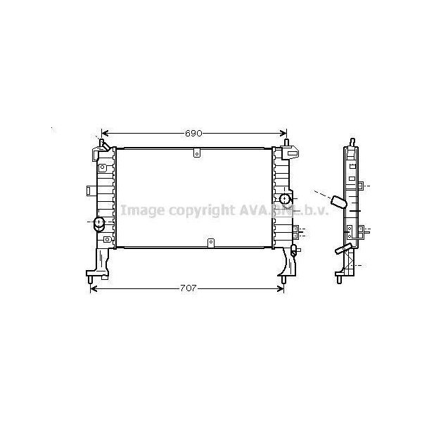 Prasco OL2346 - Oe 1300260 Radiatore, Raffreddamento Motore Per Meriva (X03)-image