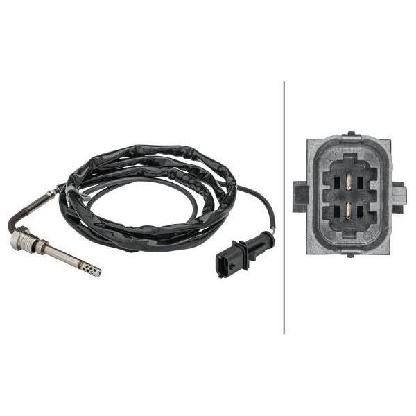 Hella 6PT 358 181-621 - Oe 55557600 Sensore Della Temperatura Dei Gas Di Scarico Per Signum (Z03), Vectra C (Z02)-image