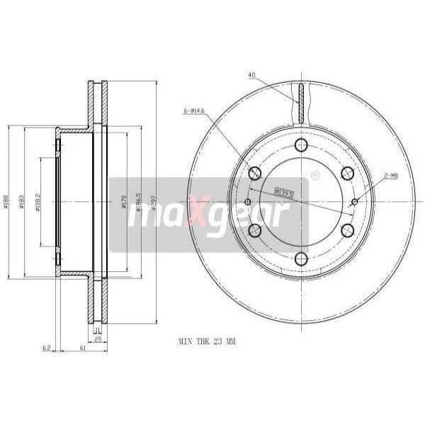 Maxgear 19-2350 - Oe 43512 0K070 Disco Freno, Asse Anteriore Per Hilux-image