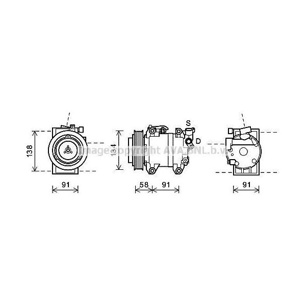 Prasco DNK344 - Compressore Aria Condizionata Oe 926004X01B Per Pathfinder Iii (R51)-image