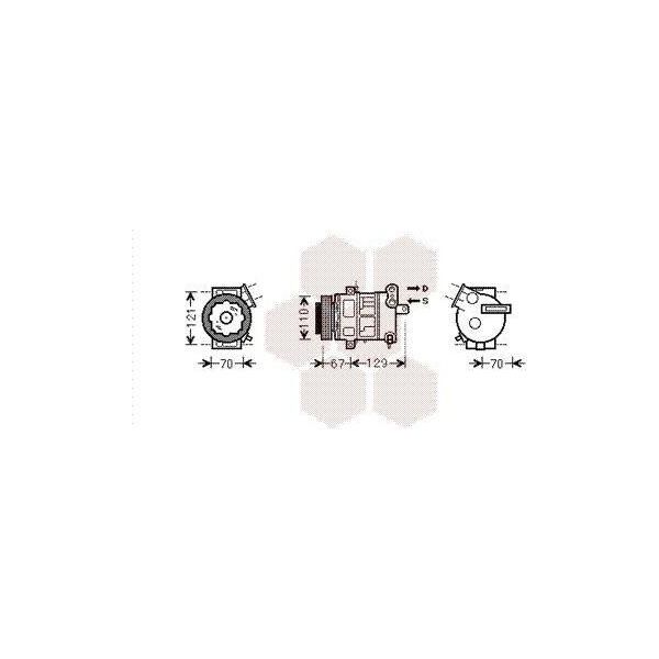 Van Wezel 3700K558 - Compressore Aria Condizionata Oe 55702661 Per Corsa D (S07)-image