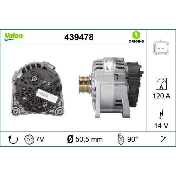 Valeo 439478 - Alternatore Oe 23100 00Q0F Per Primera (P12), Scenic Ii, Megane Ii, Grand Scenic Ii (Jm)-image