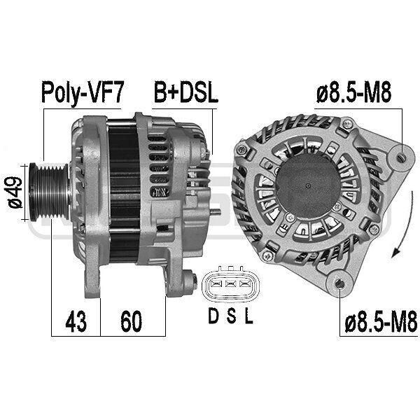 Era 209526A - Alternatore Oe A003TJ2481 Per Qashqai +2 I (J10), X-Trail (T31), Koleos I (Hy)-image
