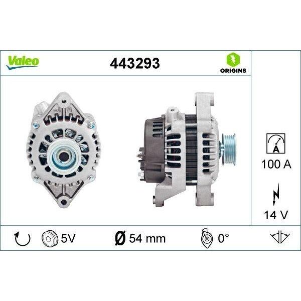 Valeo 443293 - Oe 55556070 Lichtmaschine Per Zafira A, Vectra C (Z02), Tigra Twintop (X04), Signum (Z03), Meriva (X03), Corsa C (X01), Combo Tour, Combo, Astra G-image