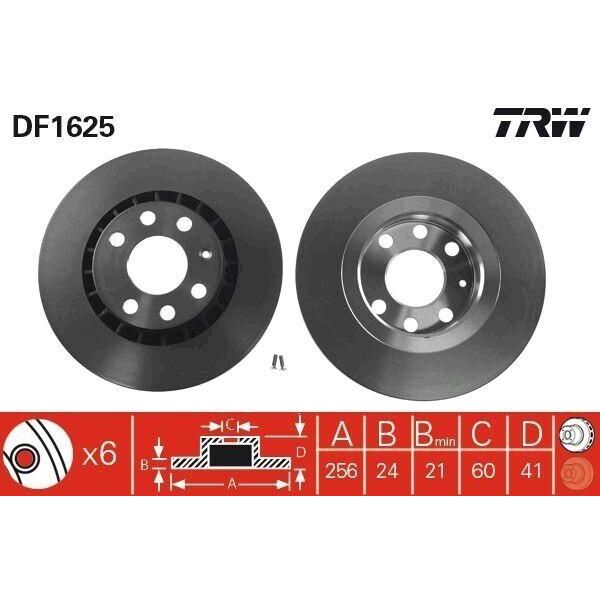 Trw DF1625 - Disco Freno Oe 90487402 Per Vectra B (J96)-image