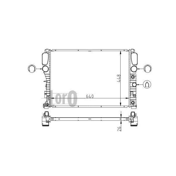 Abakus 054-017-0033 - Oe 2115001302 Radiatore, Raffreddamento Motore Per Classe E (W211), Classe E (S211)-image