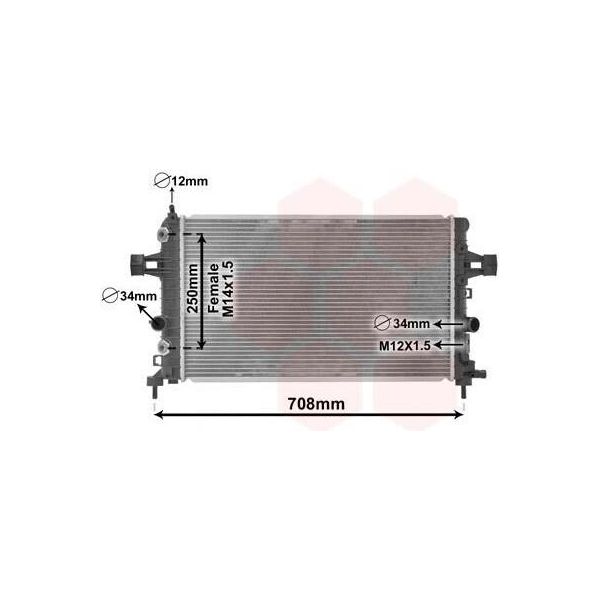 Van Wezel 37002482 - Oe 1300285 Radiatore, Raffreddamento Motore Per Astra H, Zafira B-image