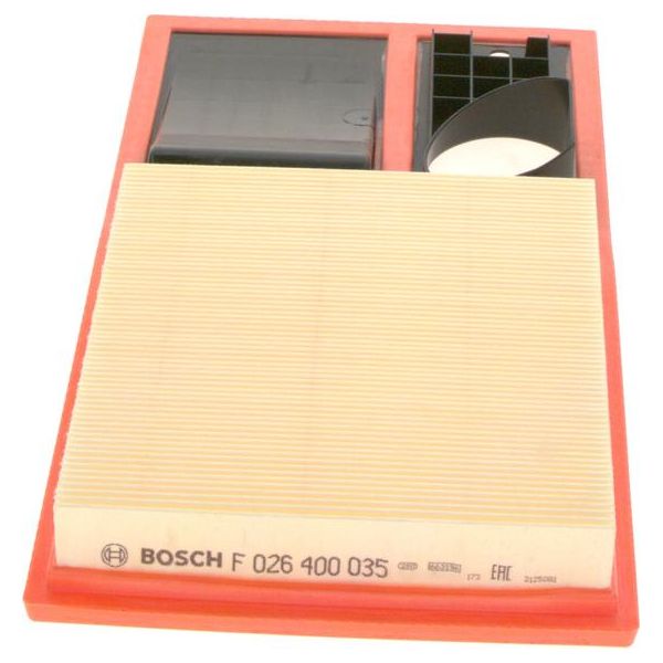 Bosch F 026 400 035 Filtro Aria Oe 036129620H Compatibile Con Polo 6R, Polo 9N, Jetta, Golf Vi, Golf V, Golf Plus, Caddy, Roomster, Rapid, Octavia, Fabia, Toledo, Leon, Ibiza, Cordoba, Altea Xl, Altea-image