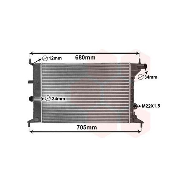 Van Wezel 37002242 - Oe 1300158 Radiatore, Raffreddamento Motore Per Vectra B (J96)-image