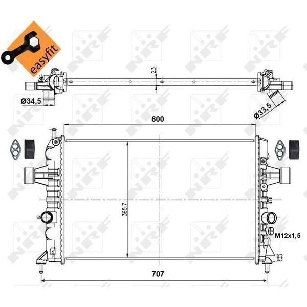 Nrf 53000 - Oe 1300270 Radiatore, Raffreddamento Motore Per Astra G, Zafira A-image