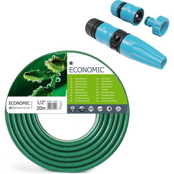 Cellfast Tubo Da Giardino Economico Da 1/2" 20M + Set Di Irrigatori Per Prato"-image