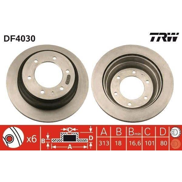 Trw DF4030 - Disco Freno Oe 8943754251 Per Frontera B (U99)-image