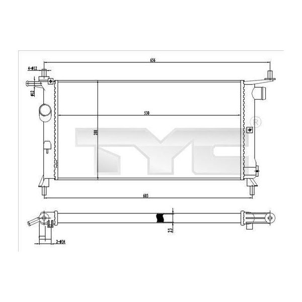 Tyc 725-0020 - Radiatore Oe 1300149, Raffreddamento Motore Per Combo (71), Tigra (S93)-image
