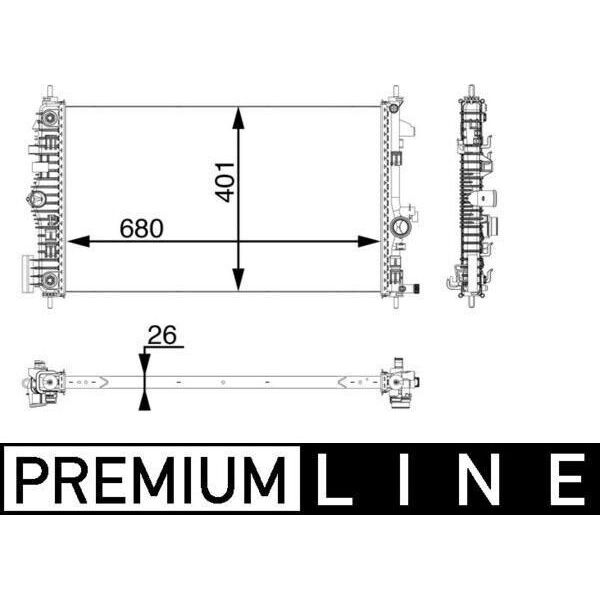 Mahle Cr 927 000P - Oe 1300372 Radiatore, Raffreddamento Motore Per Insignia A (G09)-image