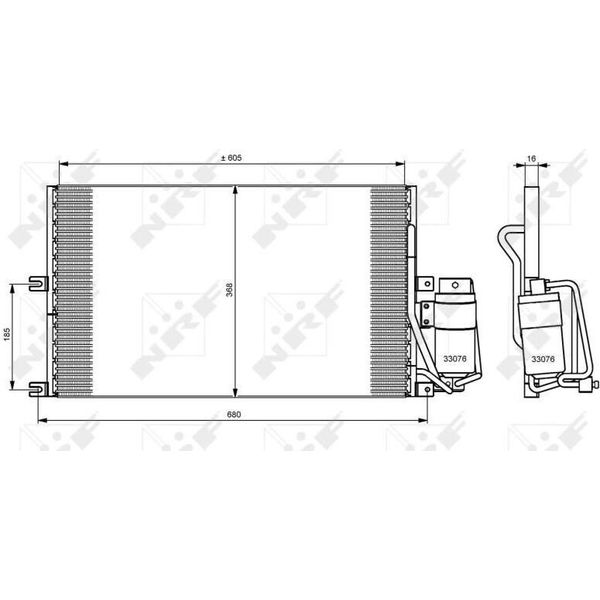 Nrf 35183 - Condensatore Aria Condizionata Oe 1618073 Con Essiccatore Per Vectra B (J96)-image