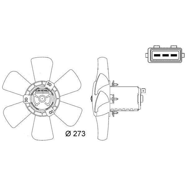 Mahle Cff 7 000S - Oe 165 959 455 Ab Ventola Radiatore Per Toledo I (1L2), Inca (6K), Ibiza (6K), Cordoba (6K), Polo (6V), Polo (80, 86C), Jetta Ii (165, 19E, 1G2), Caddy Ii (9K)-image
