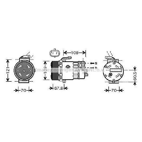 Prasco OLAK139 - Compressore Aria Condizionata Oe 1854107 Per Astra G, Combo, Combo Tour, Corsa C (X01), Meriva (X03)-image