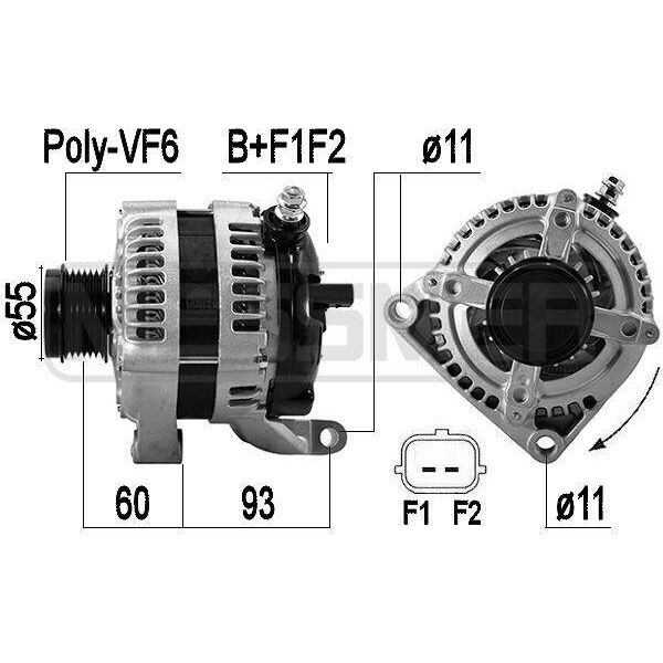 Era 209612A - Alternatore Oe 48684 30AC Per Voyager Iv-image