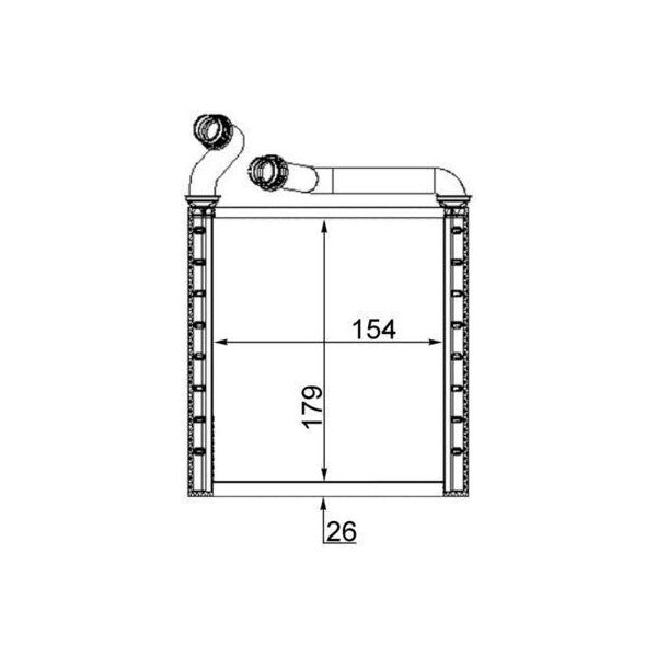 Mahle Ah 223 000S - Oe 3C0819031 Scambiatore Di Calore, Riscaldatore Per Superb Ii (3T), Yeti (5L), Passat (3C), Cc (358), Eos (1F), Golf Plus (5M), Golf V (1K), Golf Vi, Passat (365, 362), Passat Cc (357), Scirocco, Tiguan (5N)-image