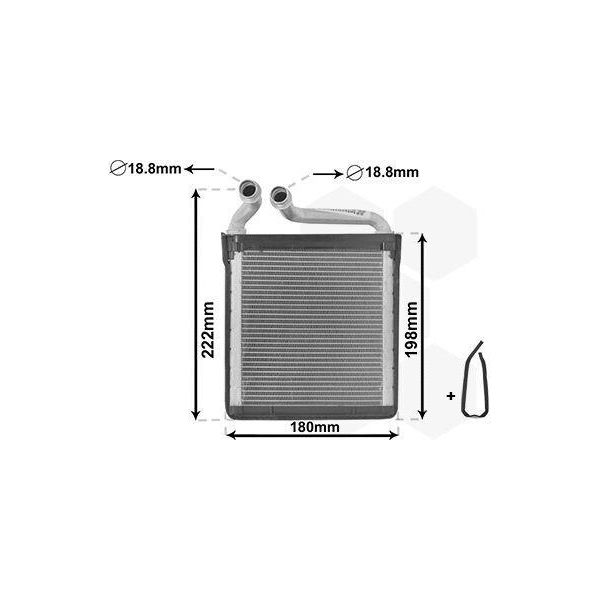 Van Wezel 58006256 - Oe 3C0819031 Scambiatore Di Calore, Riscaldatore Per Superb Ii (3T), Yeti (5L), Eos (1F), Golf Plus (5M), Cc (358), Golf V (1K), Passat (365, 362), Passat (3C), Golf Vi, Jetta Iv, Tiguan (5N), Passat Cc (357), Scirocco-image