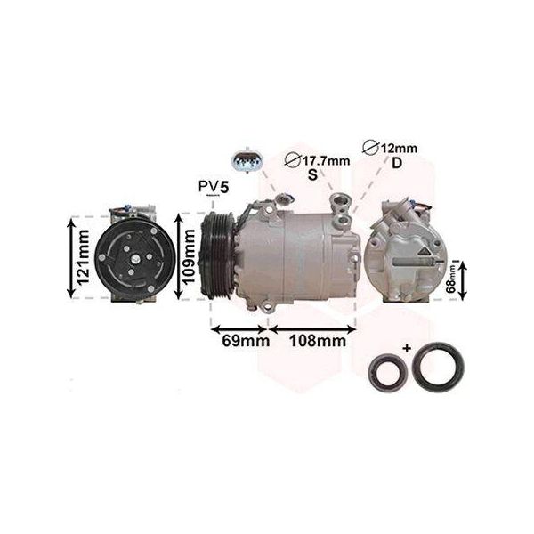 Van Wezel 3700K317 - Compressore Aria Condizionata Oe 09132918 Per Astra G-image