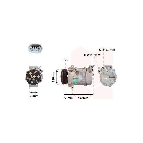 Van Wezel 3700K449 - Compressore Aria Condizionata Oe 24421019 Per Astra G-image