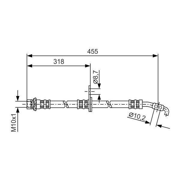 Bosch 1 987 476 255 - Tubo Freno Oe 90080 94068 Per Corolla (E11), Corolla (E10)-image