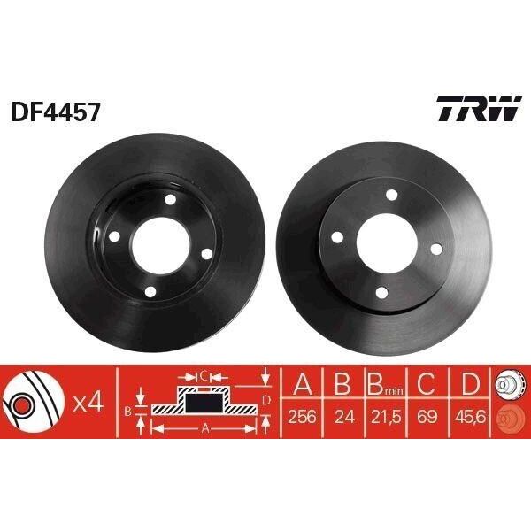Trw DF4457 - Disco Freno Oe M4605A068 Per Forfour (454)-image