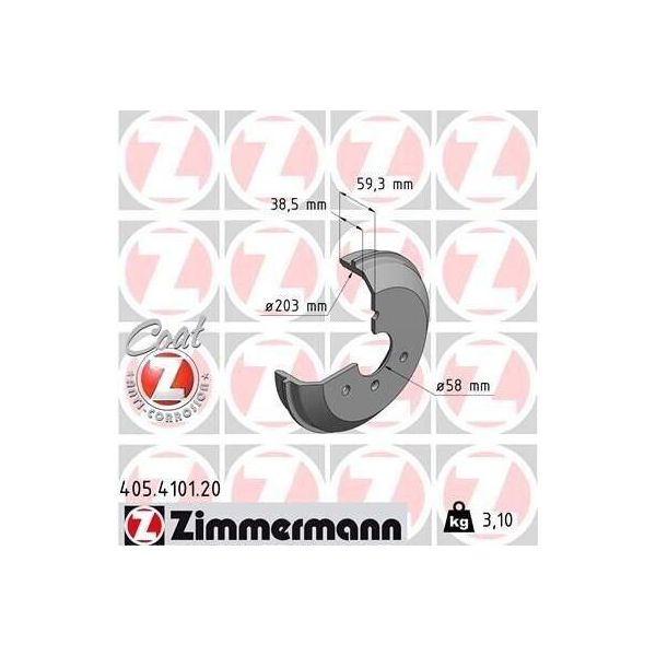 Zimmermann 405.4101.20 - Tamburo Del Freno Per Cabrio (450), City-Coupe (450), Crossblade (450), Fortwo Cabrio (450), Fortwo Cabrio (451), Fortwo (450), Fortwo (451), Roadster (452)-image