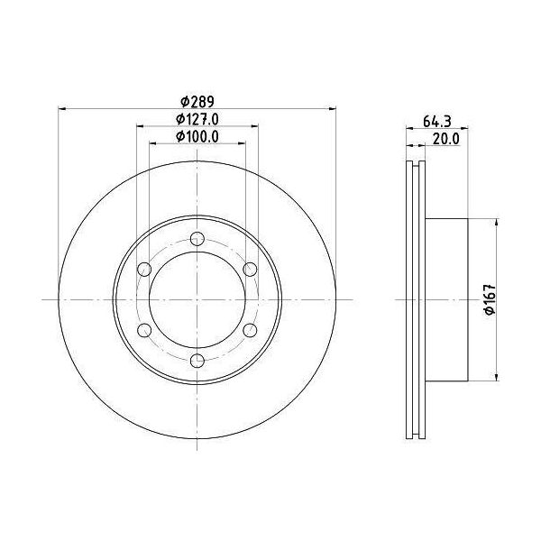 Hella 8DD 355 104-761 - Oe 4351235110 Disco Freno Per Hilux, Taro-image