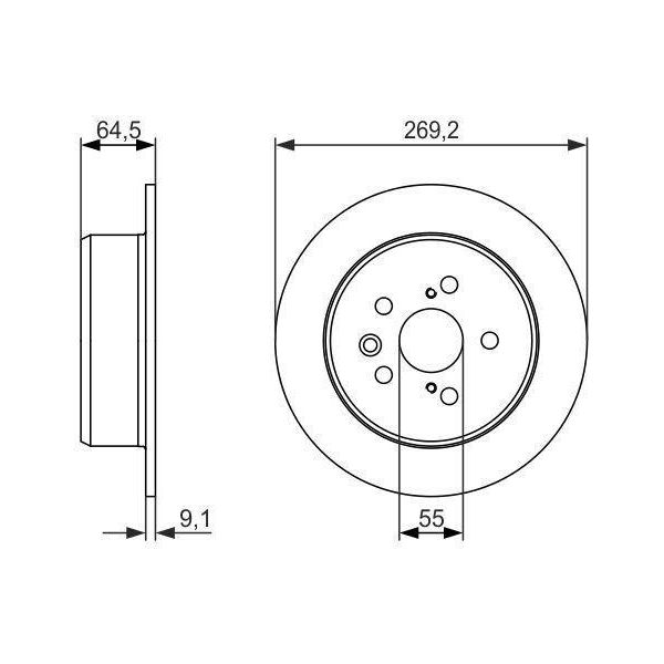 Bosch 0 986 479 336 - Oe 42431 20200 Disco Freno Per Carina E (T19), Celica (T20), (T19)-image