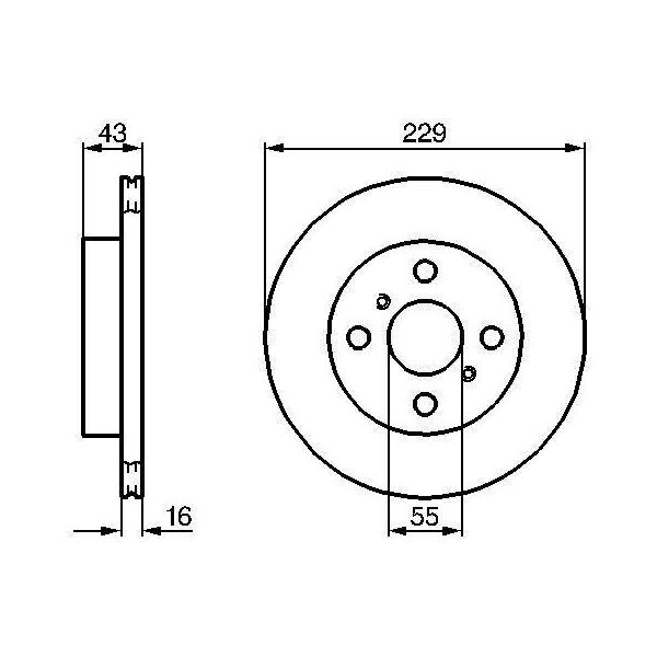 Bosch 0 986 478 491 - Oe 43512 10160 Disco Freno Per Starlet (P9)-image