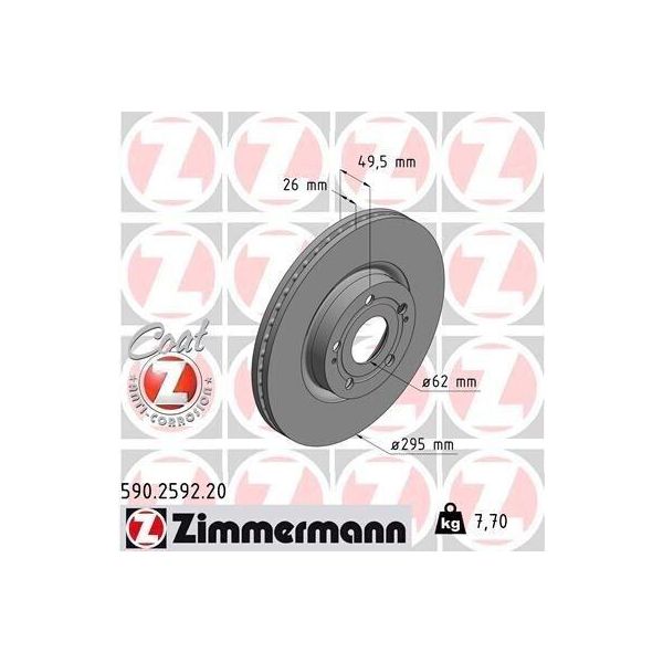 Zimmermann 590.2592.20 - Disco Freno Per Avensis (T25), Corolla Verso (E12)-image