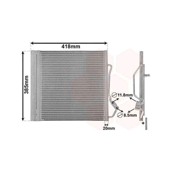 Van Wezel 29005010 - Oe A0013198V001 Condensatore Aria Condizionata Con Essiccatore Per Cabrio (450), City-Coupe (450), Crossblade (450), Fortwo Cabrio (450), Fortwo (450)-image