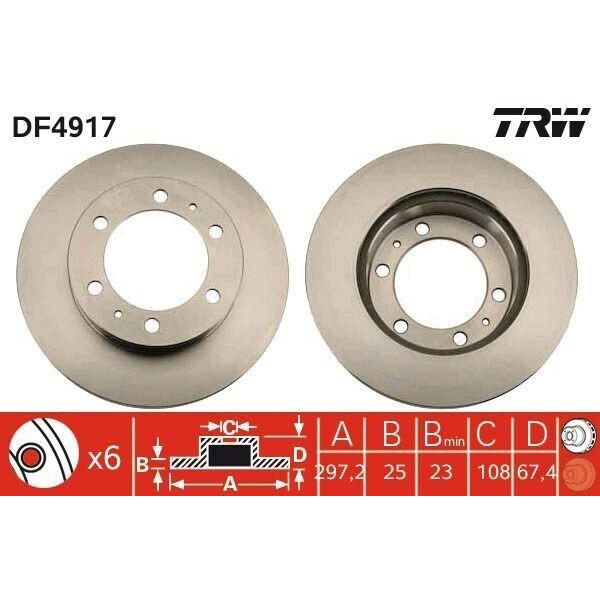 Trw DF4917 - Disco Freno Oe 43512 0K060 Per Hilux-image
