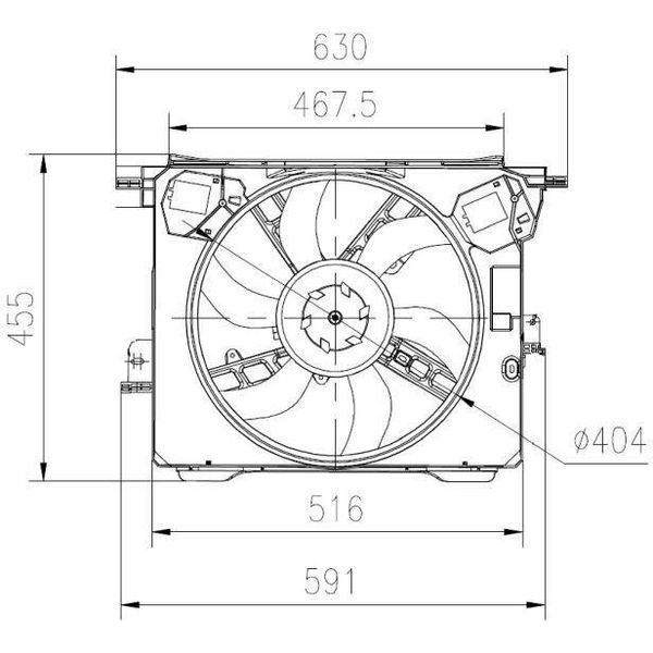 Nrf 47899 - Ventola Radiatore Oe 4539064300 Per Forfour (453), Fortwo Cabriolet (453), Fortwo (453)-image