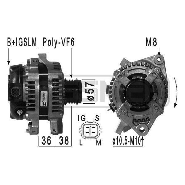 Era 210978A - Alternatore Oe 27060 0Y060 Per Auris (E15), Corolla (E15), Urban Cruiser (P1), Yaris (P9)-image