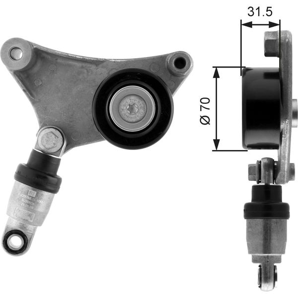 Gates T38216 - Spannolinamento Oe 16620 0W110, Cuscinetti Per Avensis (T22), Avensis (T25), Avensis Verso (M2), Camry (V3), Previa (R3), Rav 4 Ii (A2)-image