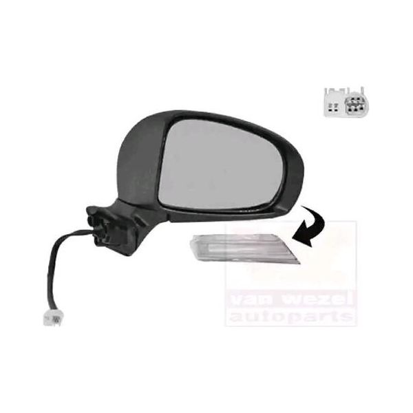 Van Wezel 5467808 Specchietto Esterno Specchietto Laterale Destro Per Toyota Prius (ZVW3) Convesso Riscaldato Primerizzato-image