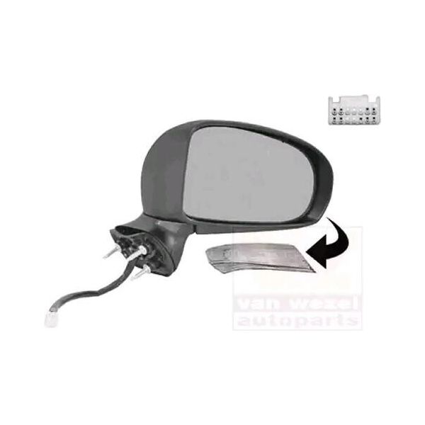 Van Wezel 5420818 Specchietto Retrovisore Esterno Destro Per Toyota Avensis Station Wagon (ZRT27, ADT27) Convesso Riscaldato Primerizzato-image